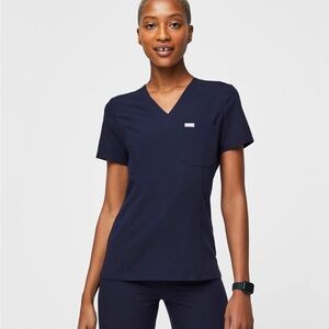 Figs Slim Catarina Navy V-Neck Scrub Top